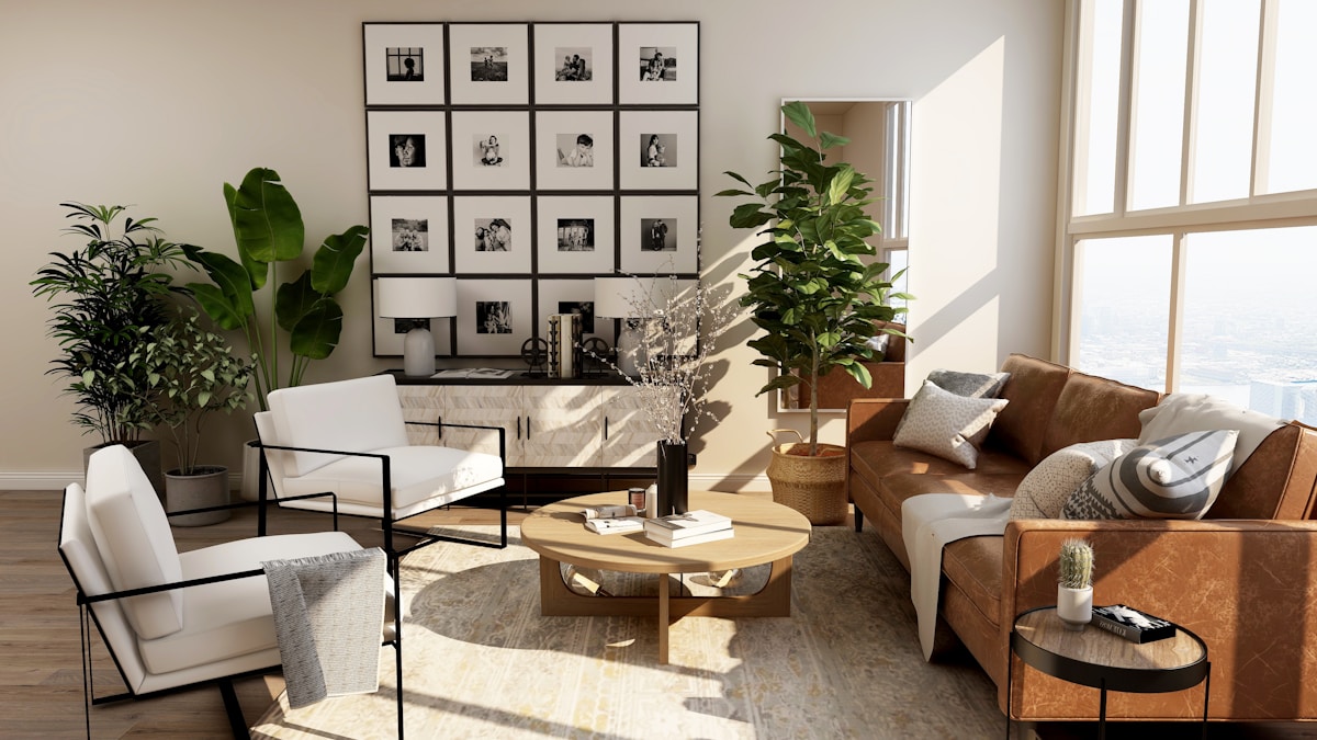 Intérieur décoré de manière écoresponsable
